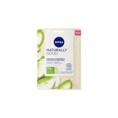 Image de Masque Tissu visage Hydratant & Rafraîchissant Nivea NATURALLY GOOD Aloe Vera Bio, 15mL