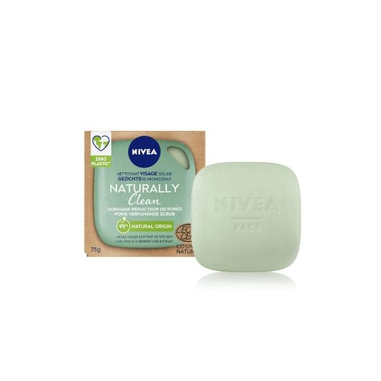 Image de Nettoyant Visage Solide Gommage Réducteur de Pores Nivea NATURALLY CLEAN, 75g