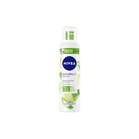 Image de Déodorant Spray sans sel d'aluminium ECODEO Nivea NATURALLY GOOD Aloé Vera Bio, 125mL