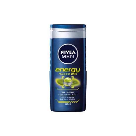 Image de Gel douche 3en1 visage corps et cheveux Nivea Men ENERGY, 250mL