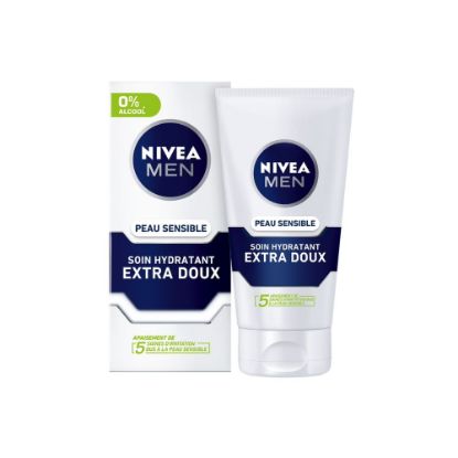 Image de Soin hydratant visage homme 24H Nivea Men SENSITIVE 0% Alcool Camomille, 75mL