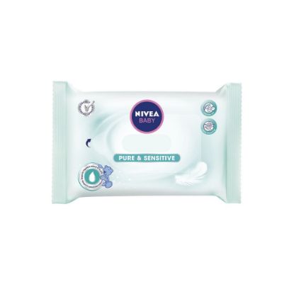 Image de Lingettes Bébé Nivea Pure&Sensitive, 63 lingettes