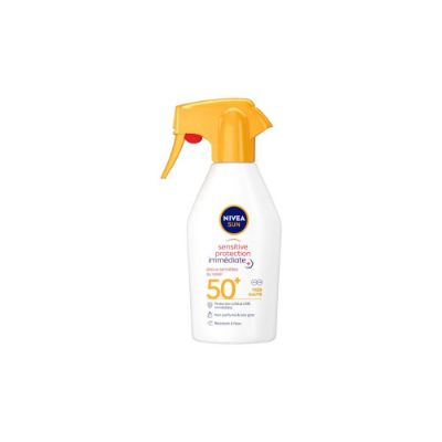 Spray Solaire Pistolet FPS 50+ Peaux Sensibles au soleil Nivea, 270mL