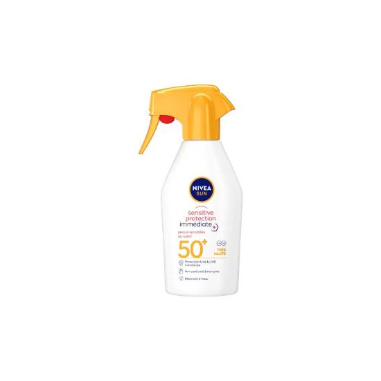 Image de Spray Solaire Pistolet FPS 50+ Peaux Sensibles au soleil Nivea, 270mL