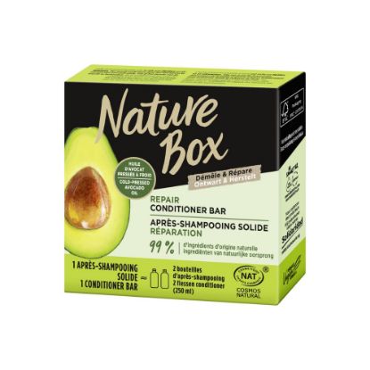 Image de Après-Shampoing Réparation à l'huile d'avocat Cheveux abimés et cassants Nature Box, 85g