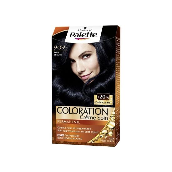 Image de Schwarzkopf Palette Coloration permanente Crème Soin 909 Noir Bleuté