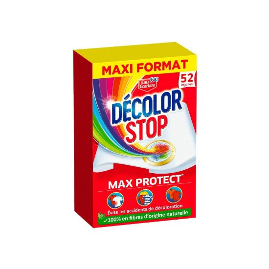 Image de Lingette Anti-Décoloration Max Protect Décolor Stop Eau Ecarlate, Maxi format 52 lingettes