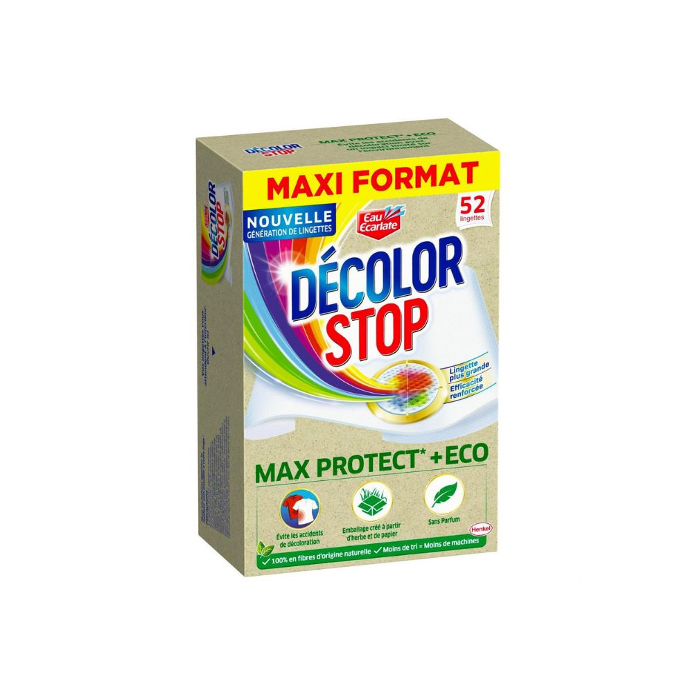 Lingette Anti-Décoloration Max Protect Eco Décolor Stop Eau Ecarlate, Maxi  format 52 lingettes   - Shopping et Courses en ligne, livrés à  domicile ou au bureau, 7j/7 à la Réunion