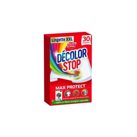 Image de Lingette Anti-Décoloration Max Protect XXL Décolor Stop Eau Ecarlate, 30 lingettes