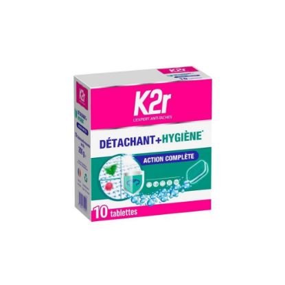 Image de Tablettes 2en1 Détachant et désinfectant Action complète K2r, 10 tablettes de 20g