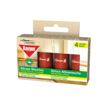 Image de Attrape Mouche Protection De La Cuisine Sans Insecticide Inodore Baygon, 4 bandes