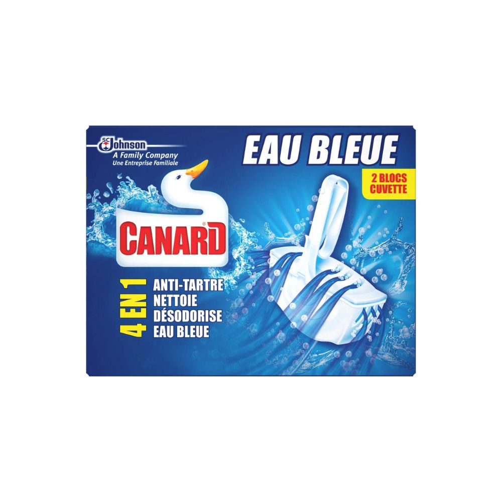 Blocs WC Eau Bleue 4en1 Canard, 2 blocs de 40g