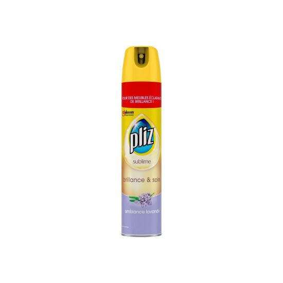 Image de Spray brillance et soin des meubles ambiance lavande Pliz, 300mL