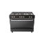 Picture of Cuisinière 5 feux gaz + four électrique géant DeRosso DR-9060EFGW1-B - noir