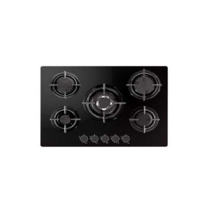 Picture of Plaque de cuisson encastrable 5 feux gaz 75cm DeRosso NDR-755FGWF-V - verre noir