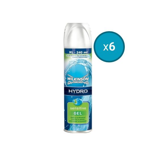 Image de 6x Gel à raser Wilkinson Hydro Sensitive, 240mL