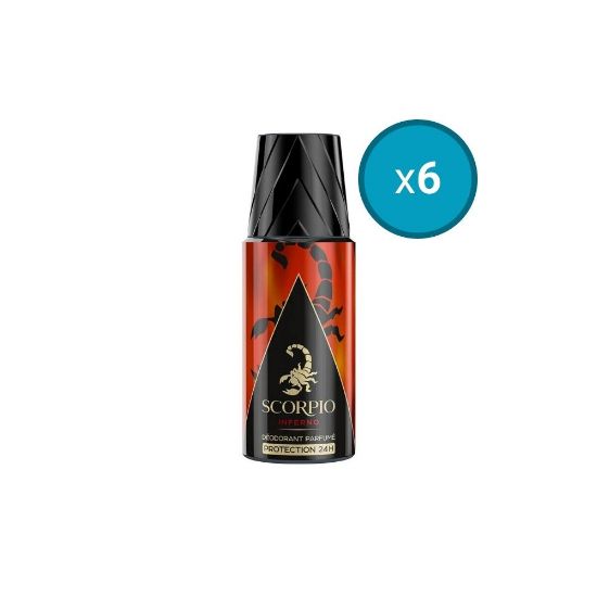 Picture of 6x Déodorant spray homme Scorpio Inferno, 150mL