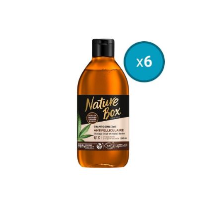Image de 6x Shampoing Antipelliculaire homme 3en1 Cheveux Cuir chevelu et Barbe à l'huile de chanvre Nature Box, 250mL