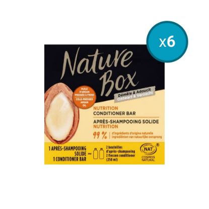 Image de 6x Après-Shampoing solide Nutrition à l'huile d'argan Cheveux très secs Nature Box, 250mL