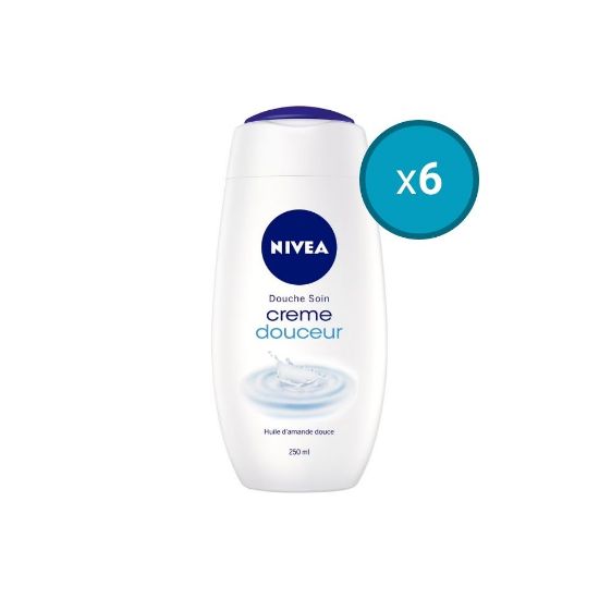 Image de 6x Gel douche Huile d'Amande Douce Nivea, 250mL