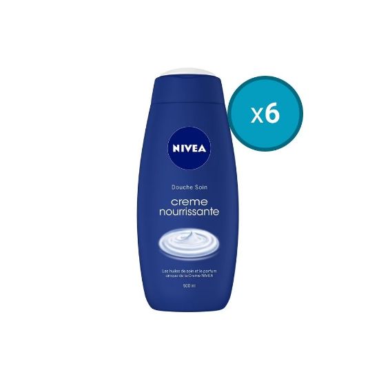 Image de 6x Gel douche crème nourrissante Nivea, 500mL