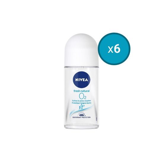 Picture of 6x Déodorant Bille sans sel d'aluminium Protection Longue Durée Nivea FRESH NATURAL, 50mL