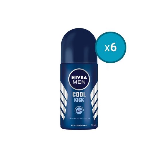 Picture of 6x Déodorant bille homme Anti-transpirant 48H Nivea Men COOL KICK, 50mL