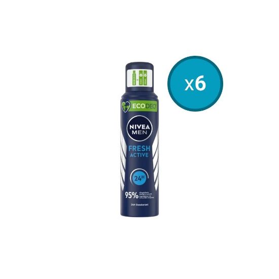 Picture of 6x Déodorant bille homme Nivea Men FRESH ACTIVE ECODEO, 125mL