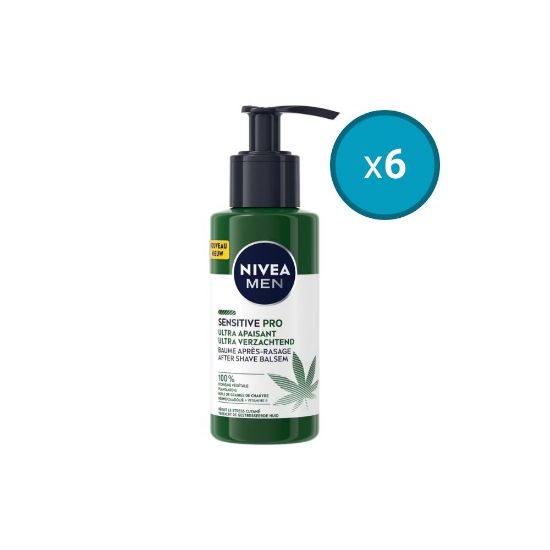 Picture of 6x Baume après-rasage homme Ultra apaisante Nivea Men SENSITIVE PRO à l'huile de chanvre BIO, 150mL