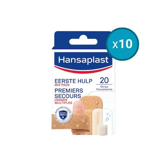 Image de 10x Pansements Mix-Pack Premiers Secours Hansaplast, 20 pansements