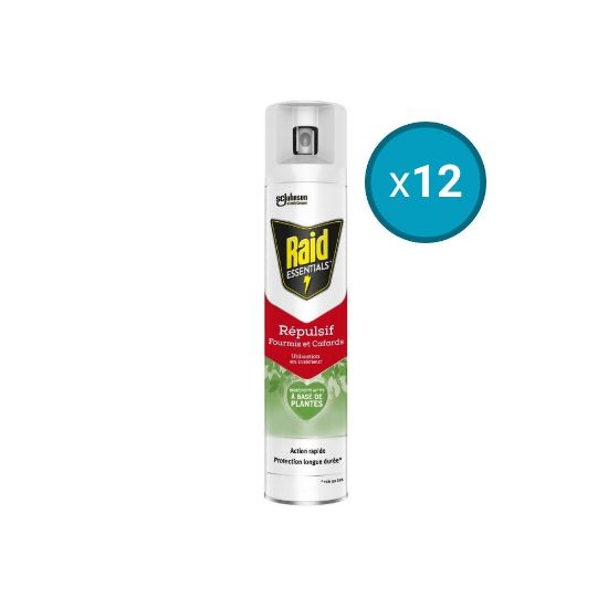 Image de 12x Répulsif Anti-Rampants Fourmis et Cafards À Base De Plante Action Rapide Raid, 350mL