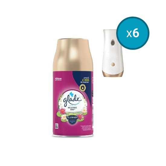 Picture of 6x Recharge désodorisant automatique Relaxing Zen Infusé aux Huiles Essentielles Glade, 269mL