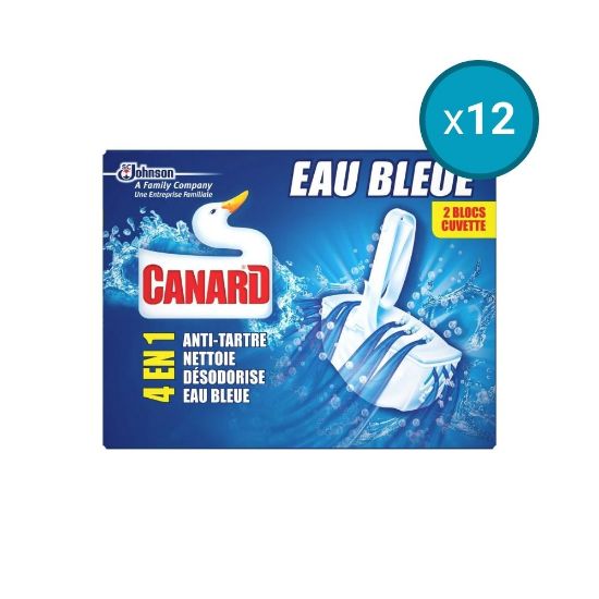Picture of 12x Blocs WC Eau Bleue 4en1 Canard, 2 blocs de 40g