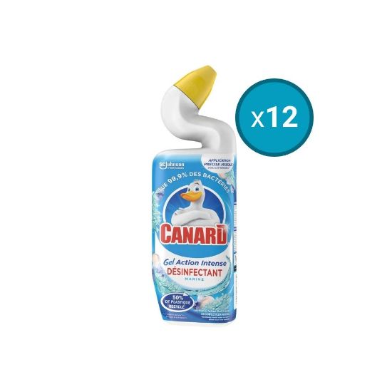 Image de 12x Gel WC Action Intense nettoyant et désinfectant Fraîcheur Marine Canard, 750mL