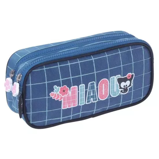 Trousse rectangulaire Chacha 22 cm - 2 compartiments Miaou