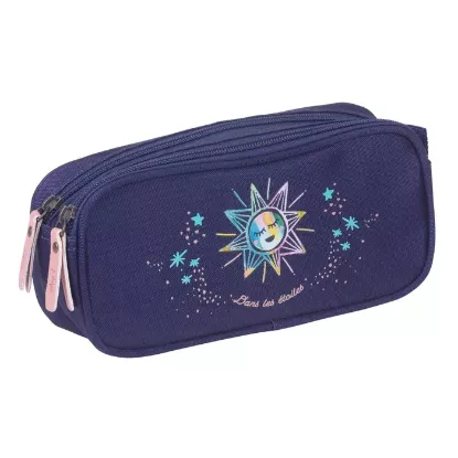 Trousse rectangulaire EttaVee Moon - 2 compartiments - violet - Kid'Abord