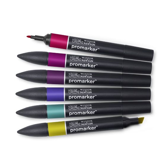 Winsor & Newton ProMarker Rich Tones - Marqueur double pointe - permanent - pack de 6