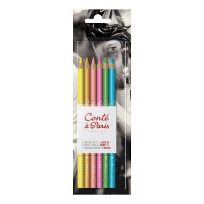 Crayons Pastel Conté à Paris - Assortiment Tons Vifs (Pack de 6)