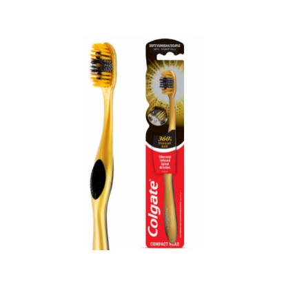 Brosse à dents Souple Colgate Bad 360 Charcoal Gold Charbon