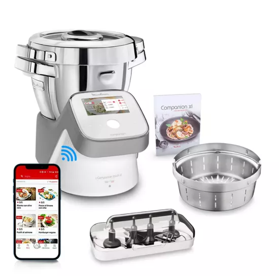 Robot cuiseur multifonction Moulinex I-Companion Touch XL - HF936E - gris    - Shopping et Courses en ligne, livrés à domicile ou au bureau,  7j/7 à la Réunion