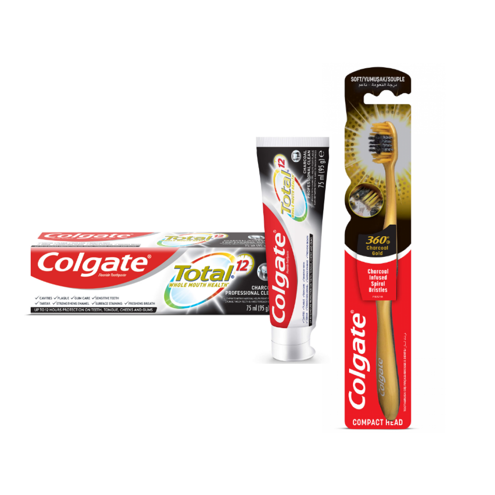 Brosse à dents Colgate Bad 360 Charcoal Gold Charbon Souple disponible ...