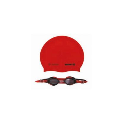 Image de Set de natation Lunettes et Bonnet silicone enfant Beuchat - rouge