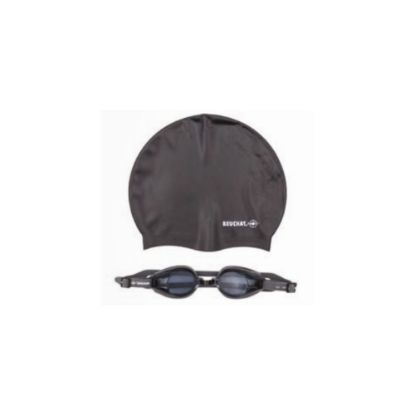 Image de Set de natation Lunettes et Bonnet silicone adulte Beuchat - noir