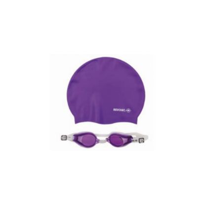 Image de Set de natation Lunettes et Bonnet silicone adulte Beuchat - mauve