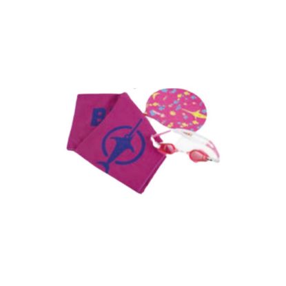 Image de Set de natation Lunettes, Bonnet silicone et serviette microfibre 65x90cm enfant Beuchat - rose