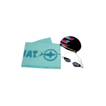 Picture of Set de natation Lunettes, Bonnet silicone et serviette microfibre 80x130cm adulte Beuchat - turquoise