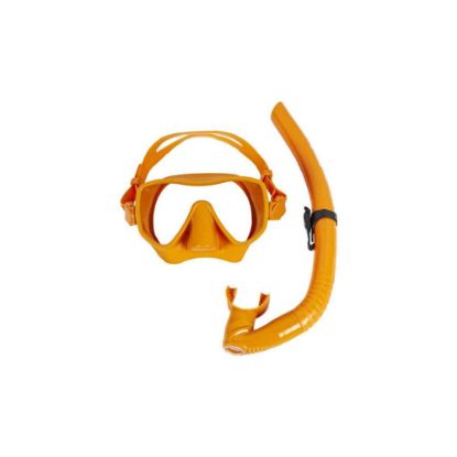 Image de Kit de plongée Masque et Tuba tout silicone adulte Beuchat - orange