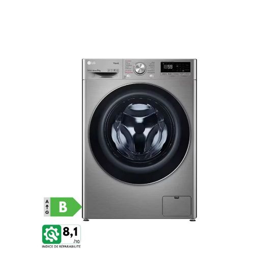 Picture of Lave-linge 9 KG - 68L | AI Direct Drive™ | Moteur Direct Drive™ | TurboWash™ | 6 Motion™ | Steam™ - LG F94V52IXS