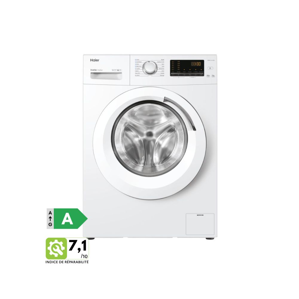 Lave-linge 8 Kg, 1200 RPM, Moteur Direct Motion, Classe A, 16 programmes - Haier Série 39…