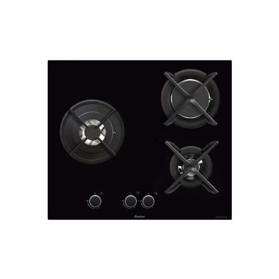 Picture of Plaque de cuisson encastrable 60cm, 3 feux gaz, 7500W - Sauter SPG9367B - Noir